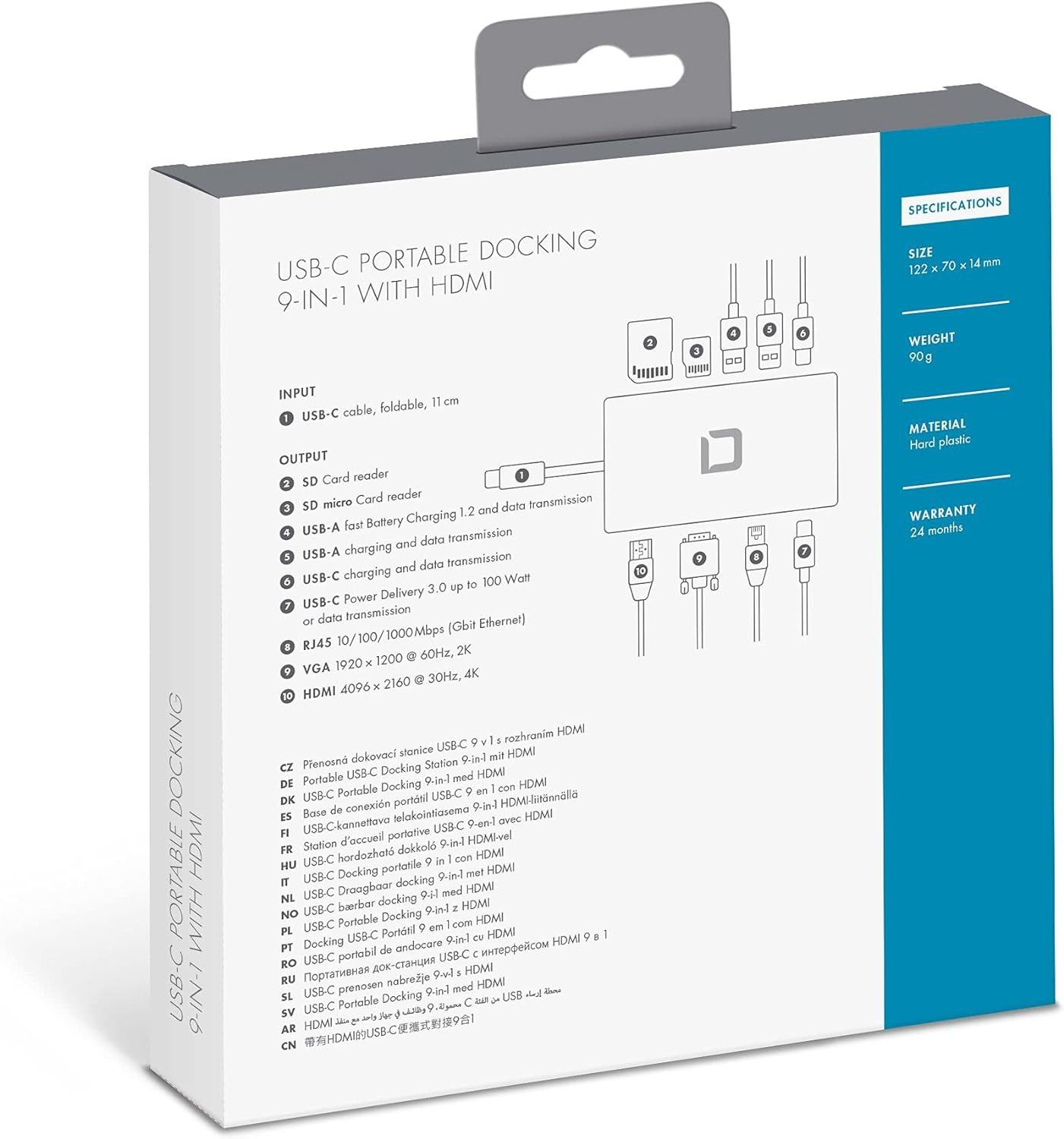 Przenośna Stacja Dokująca USB-C 9w1 HDMI D31729