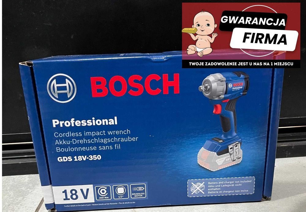 Klucz Udarowy Bosch GDS 18V-350 | Nowy | 350 Nm | Bez Akumulatora |