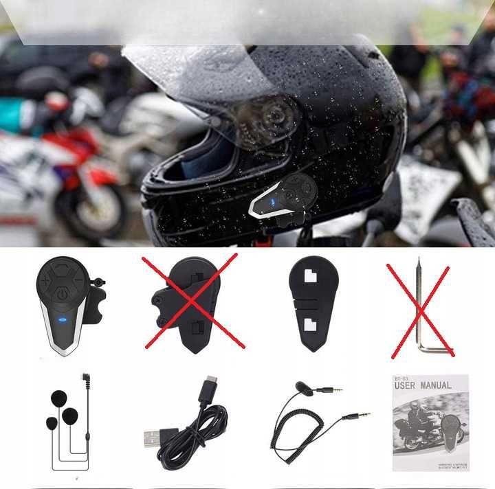 BETOWEY Interkom motocyklowy BT-S3 zestaw słuchawkowy