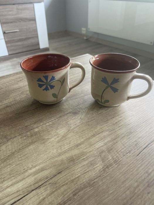 2 Kubki ręcznie malowane