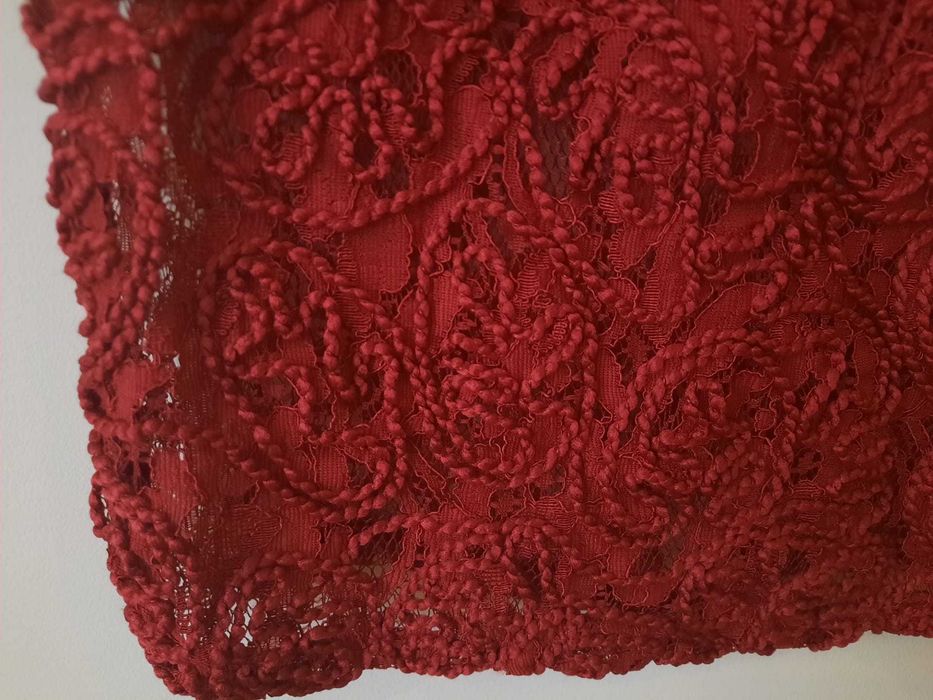 Blusa bordô em renda Tam.M da Zara