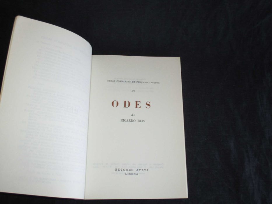 Livro Odes de Ricardo Reis Obras Completas de Fernando Pessoa Ática