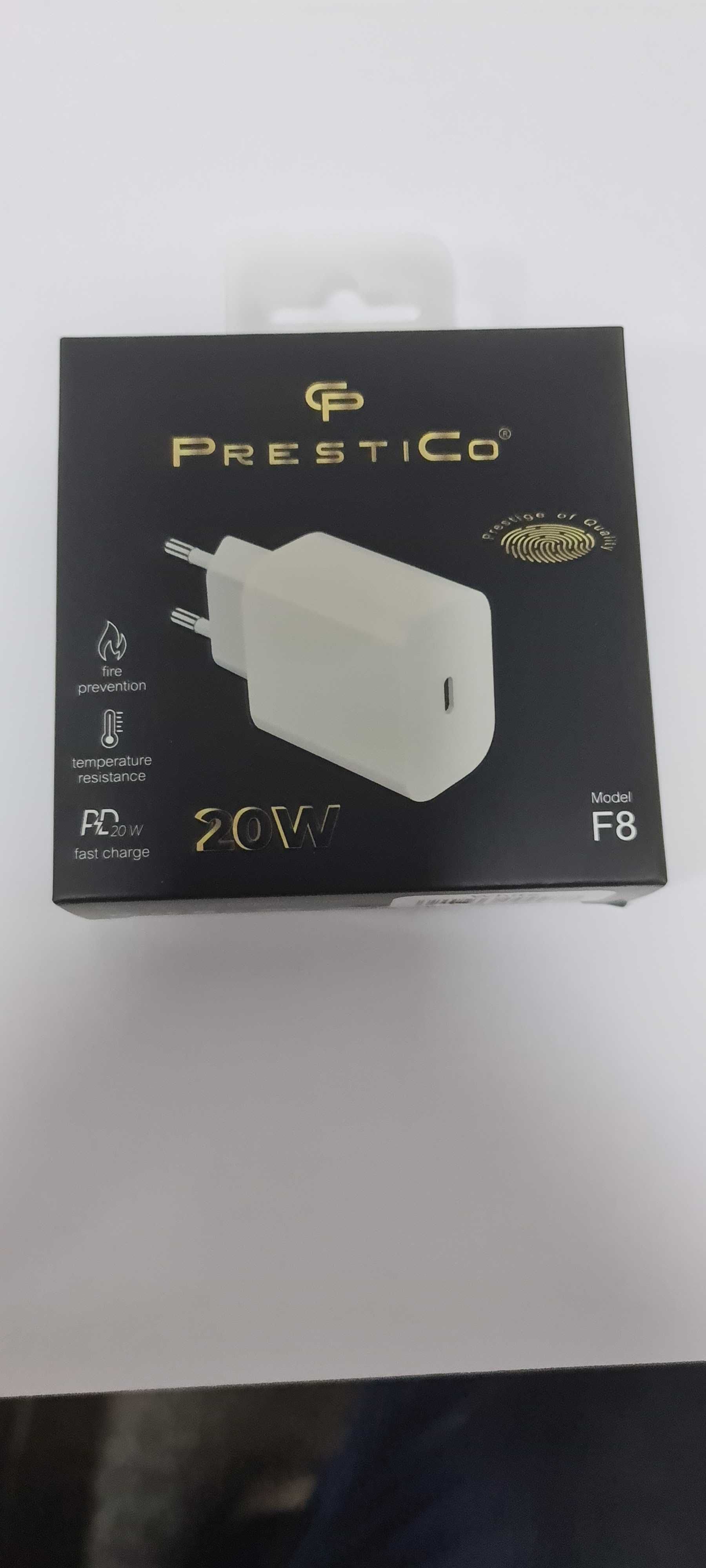 Ładowarka sieciowa typ c PRESTICO​ F8​ USB​-​C​ 20W​ PD​ WHITE