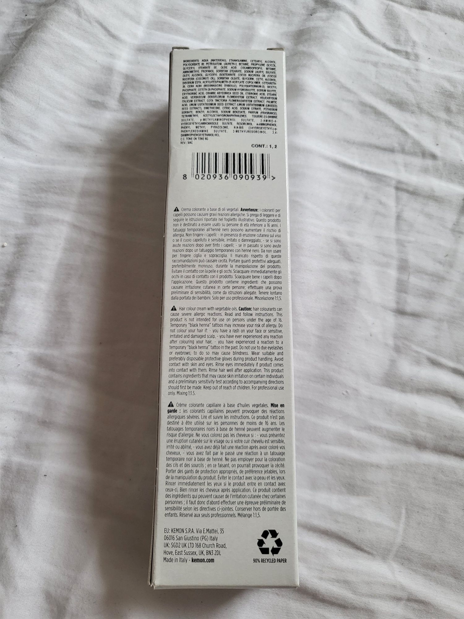 Toner do włosów marki kemon, Cramer color, odcień 6G
