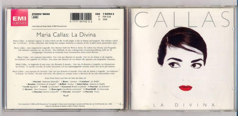 Maria Callas La Divina e Romantic Callas
