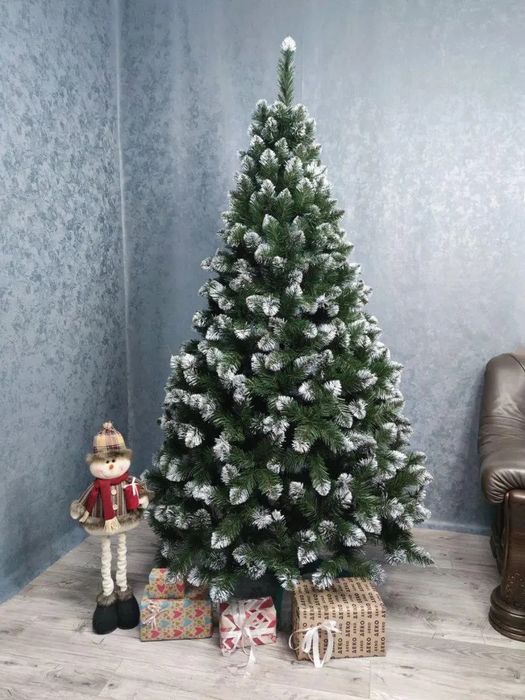 Ялинка штучна 1,8м з білими кінчиками пишна Елка искусственная ПВХ 180