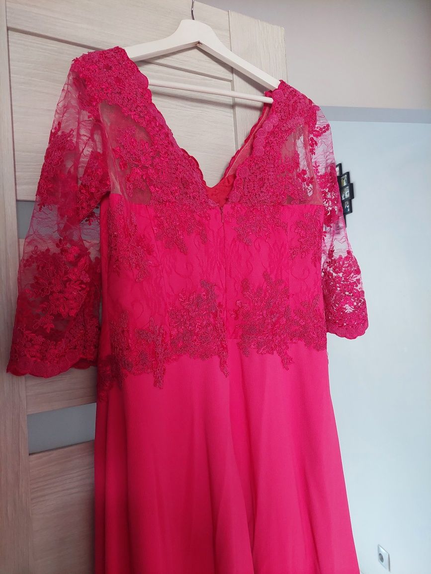 Różowa długa sukienka rozmiar 44