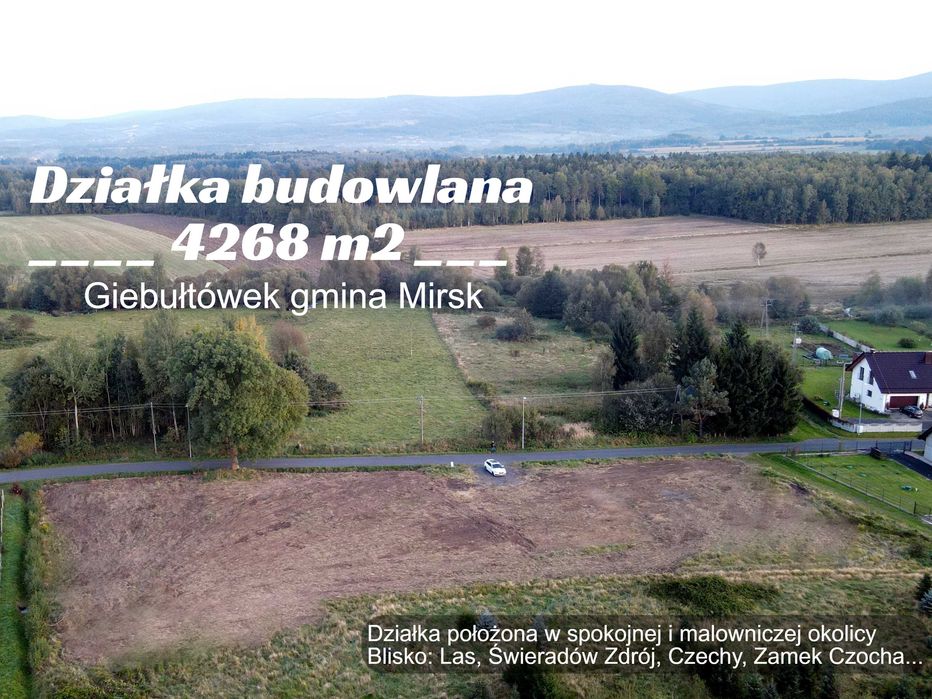 Działka budowalna 4268m2  u podnóża Gór Izerskich