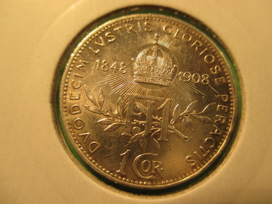 Srebrna moneta 1 Korona z 1908 r . Oryginał !!!