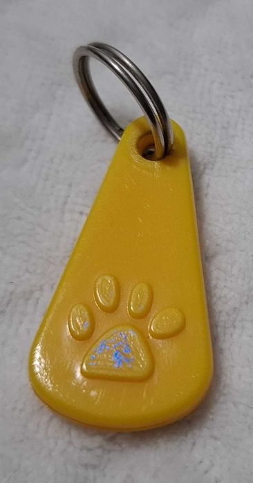 Breloczek, żółty, Andrex, odcisk łapy, 20x39mm (Brelok)