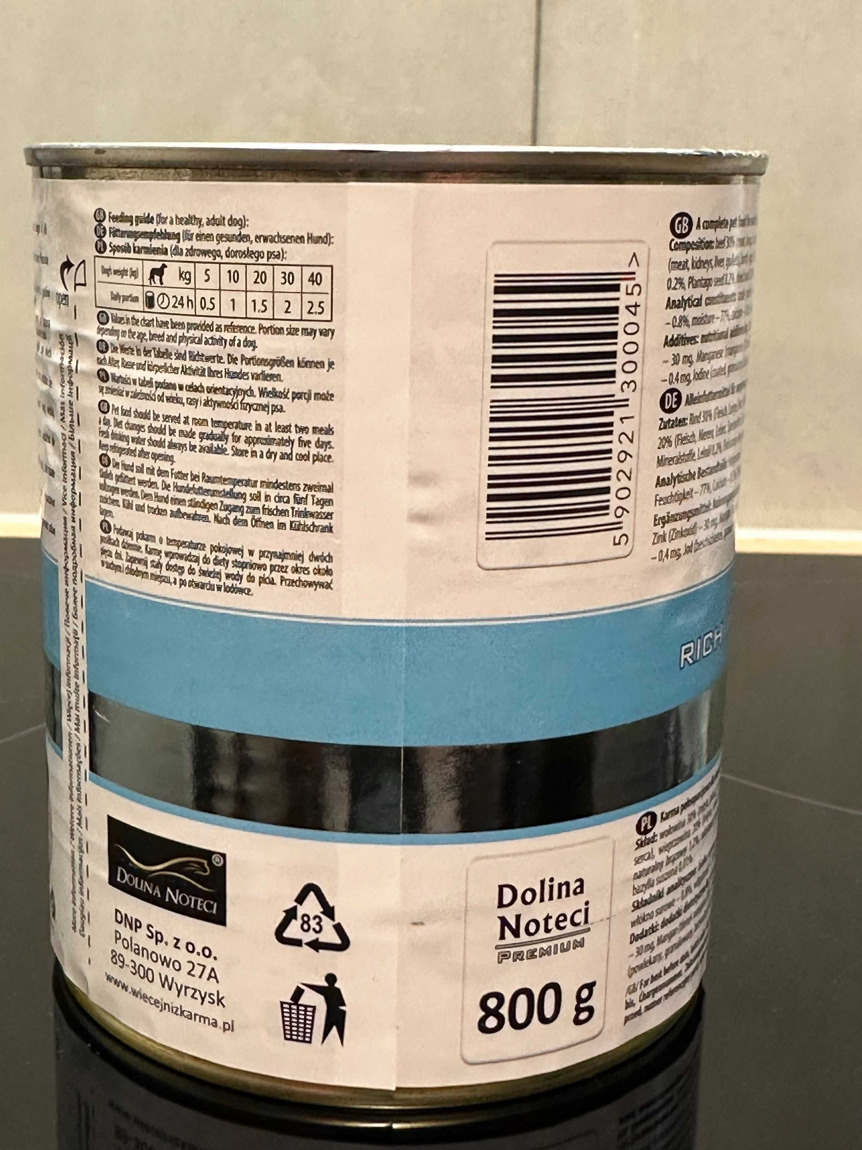 Dolina Noteci Premium karma dla psa bogata w jagnięcinę 12x 800g
