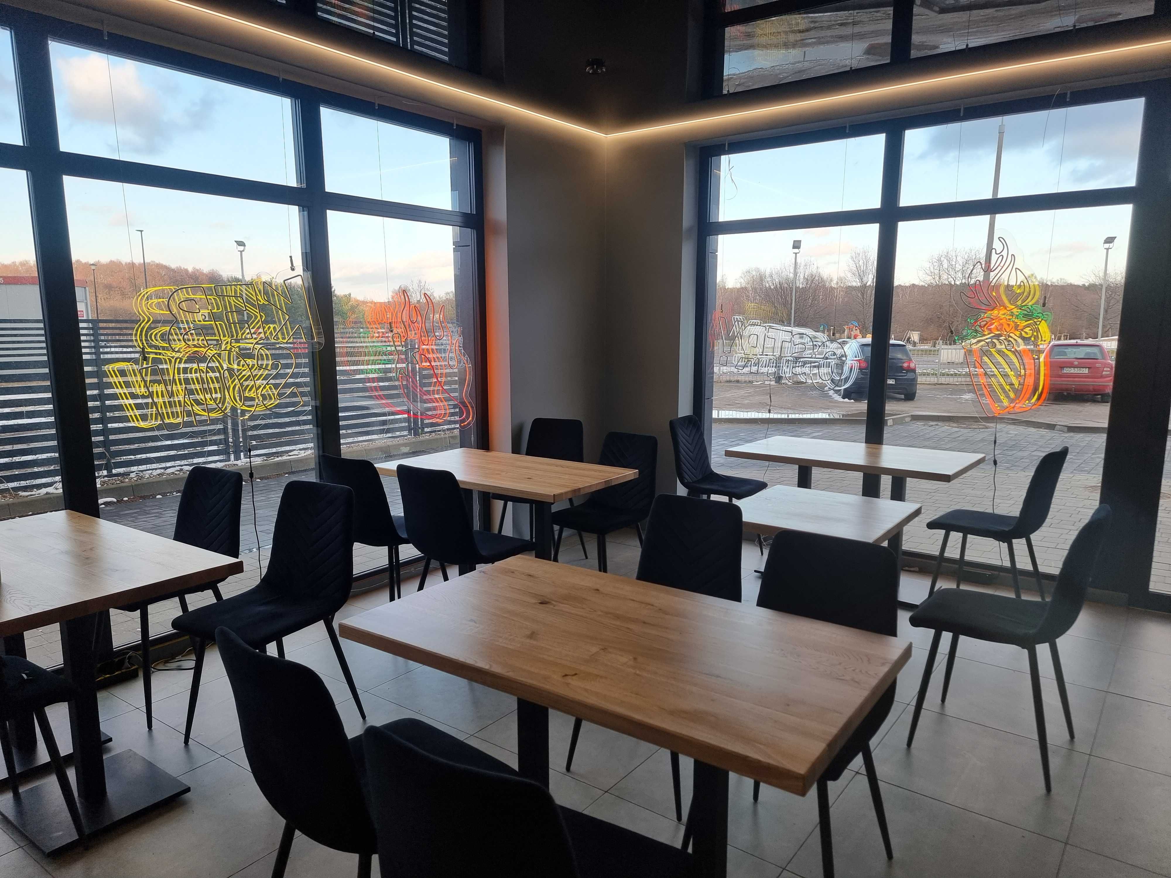 Stolik restauracyjny barowy kawiarniany drewno dąb buk loft
