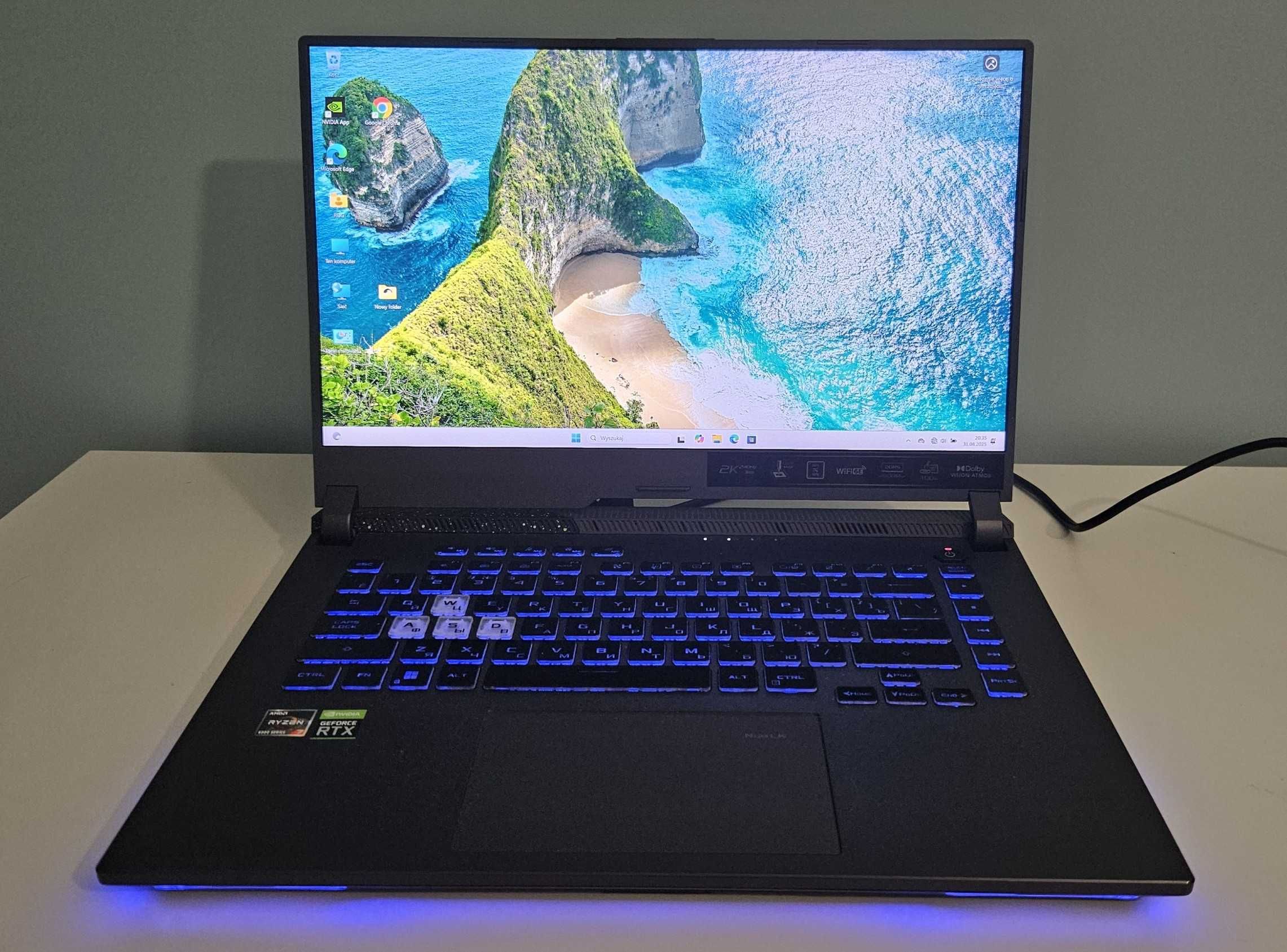 DOBRY Asus ROG Strix15 Ryzen7 6800H/RTX 3060/2k 165Hz +myszka Arox 3 !