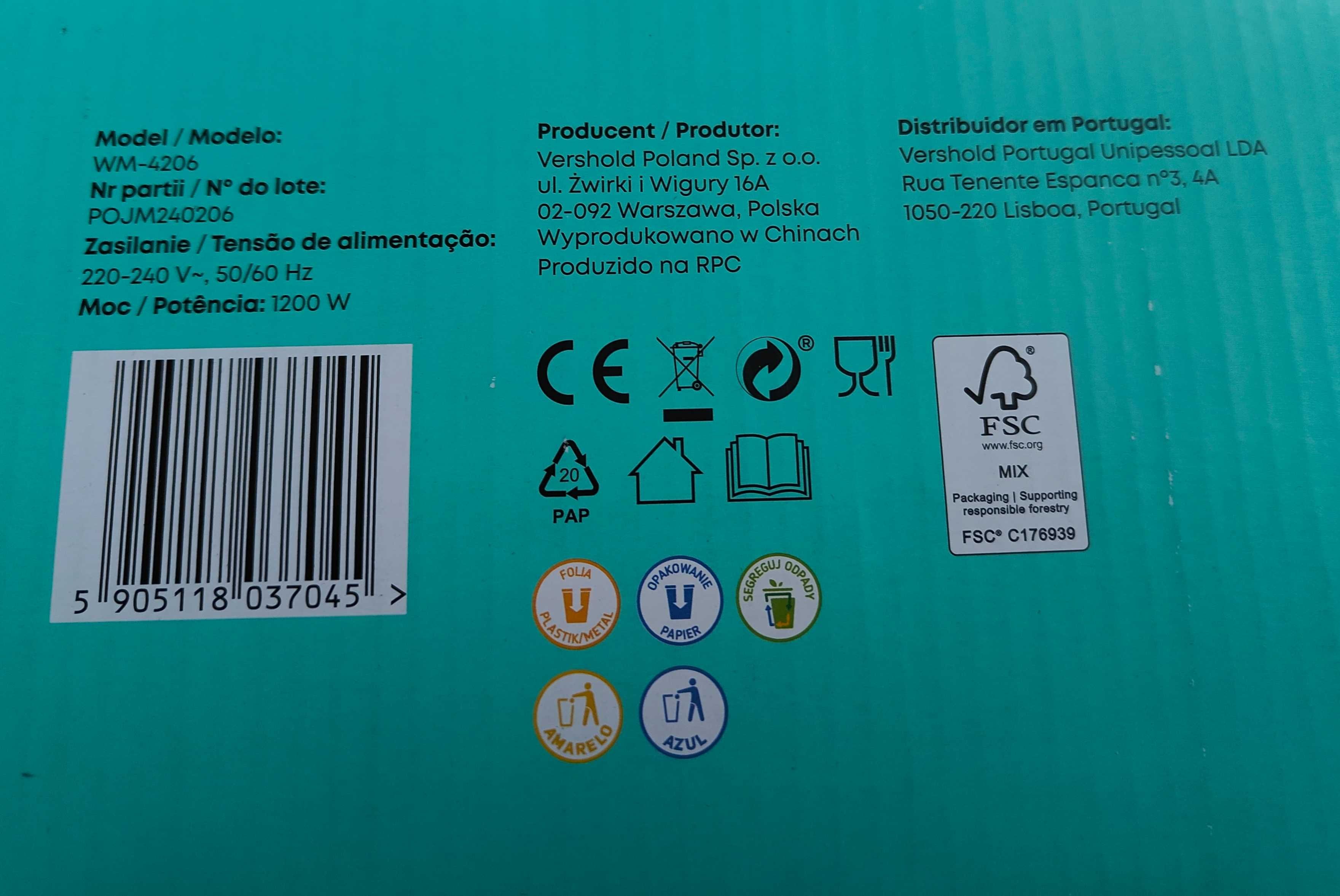 Gofrownica marki Hoffen - 1200 W , czerwona