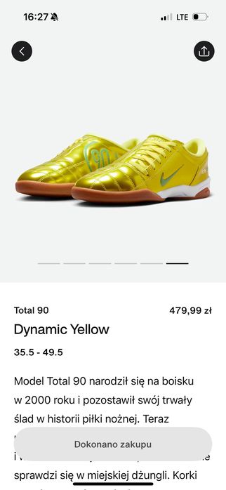 Nike total 90 dynamic yellow 43 halówki