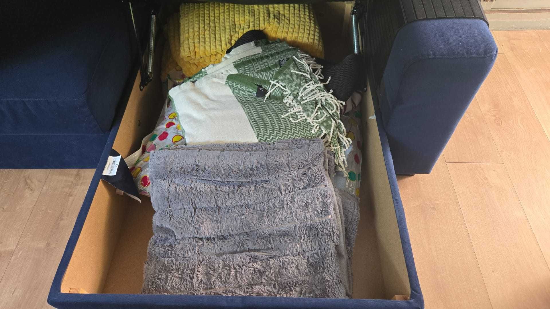 Sofá-cama azul-marinho com arrumação—reclinável/confortável/versátil!