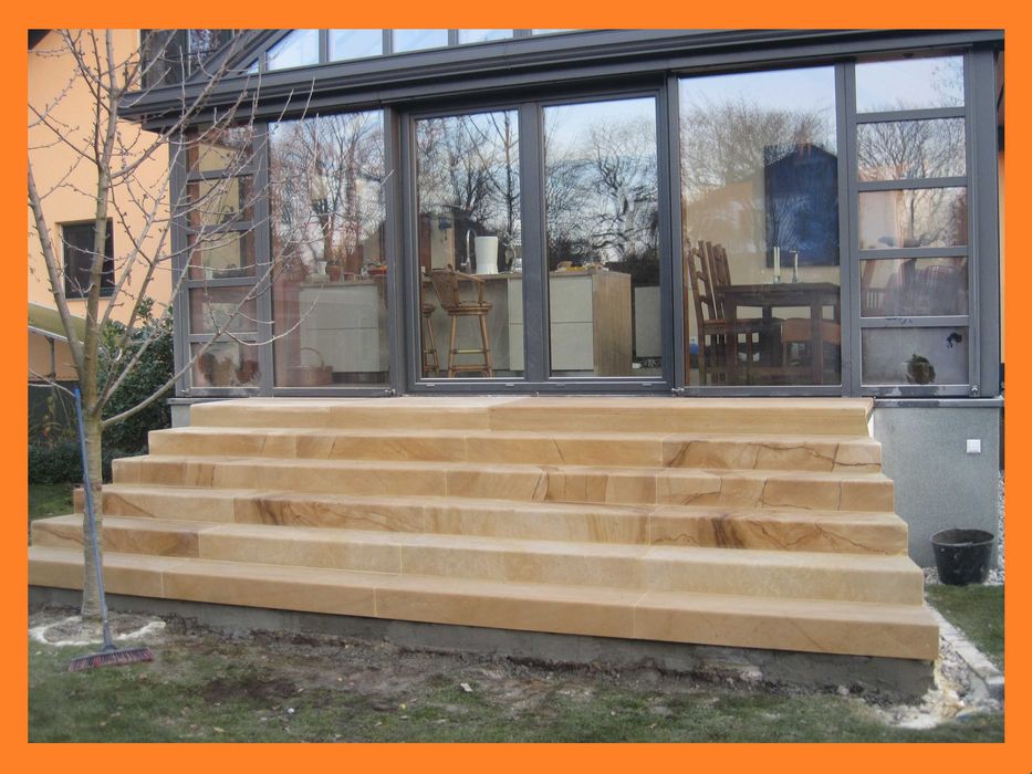 56. Stopień blokowy z piaskowca | ¼ wałek |100×35×18 cm| Na wymiar