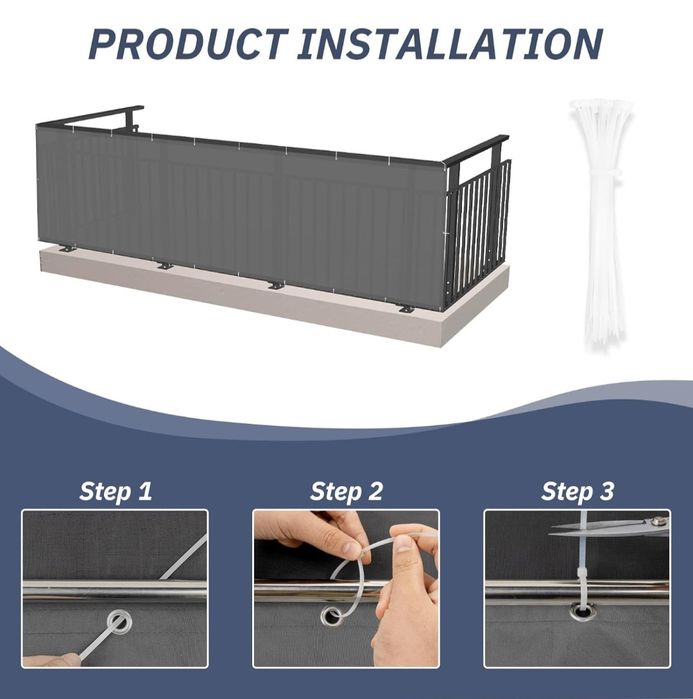 HENG FENG Osłona balkonowa 75cm x 500cm