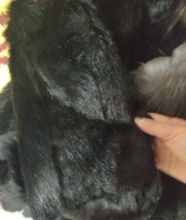 Натуральна шуба з хутра козлика