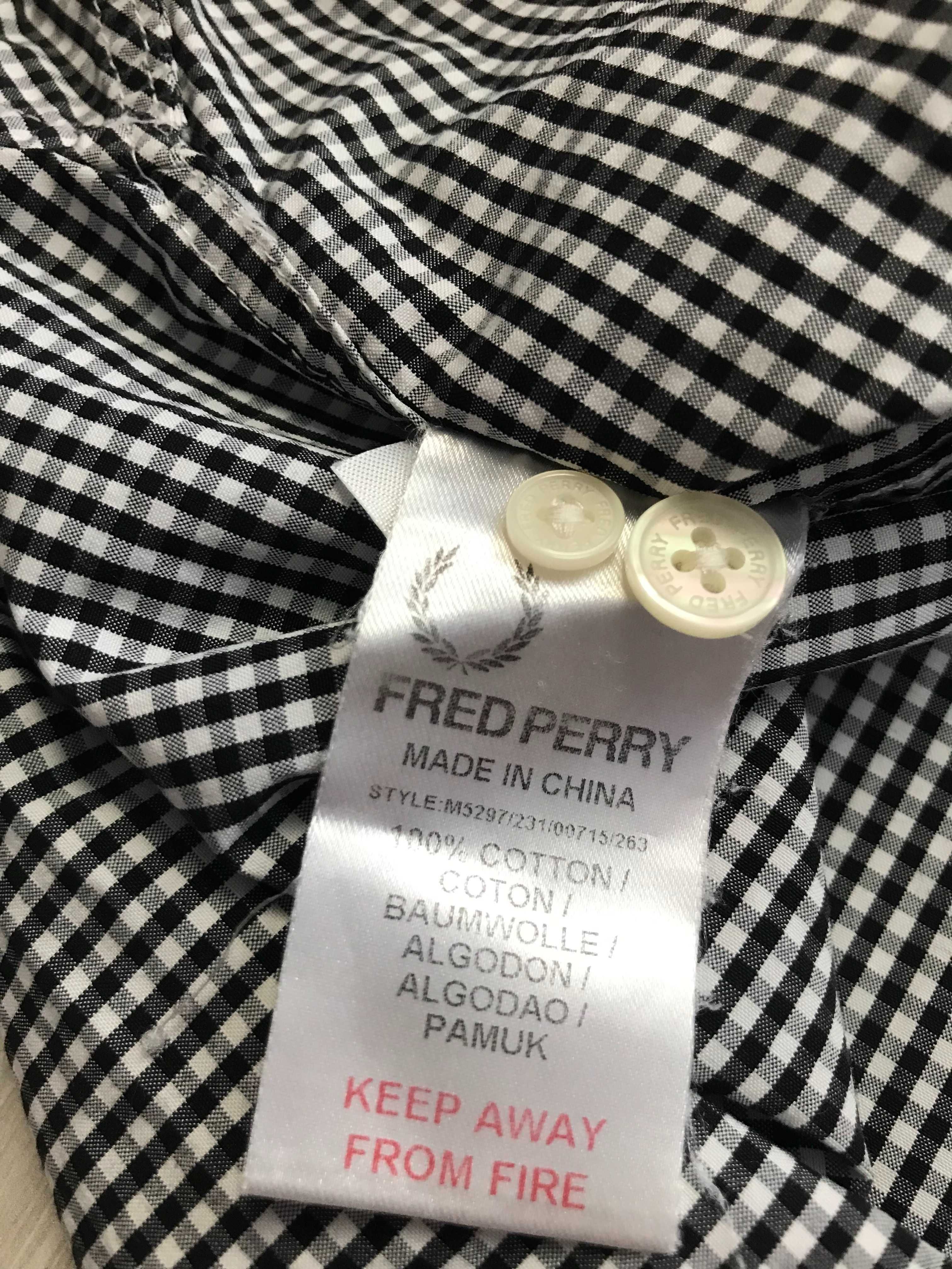 FRED PERRY r.XXL oryginalna koszula męska w kratkę stan BDB