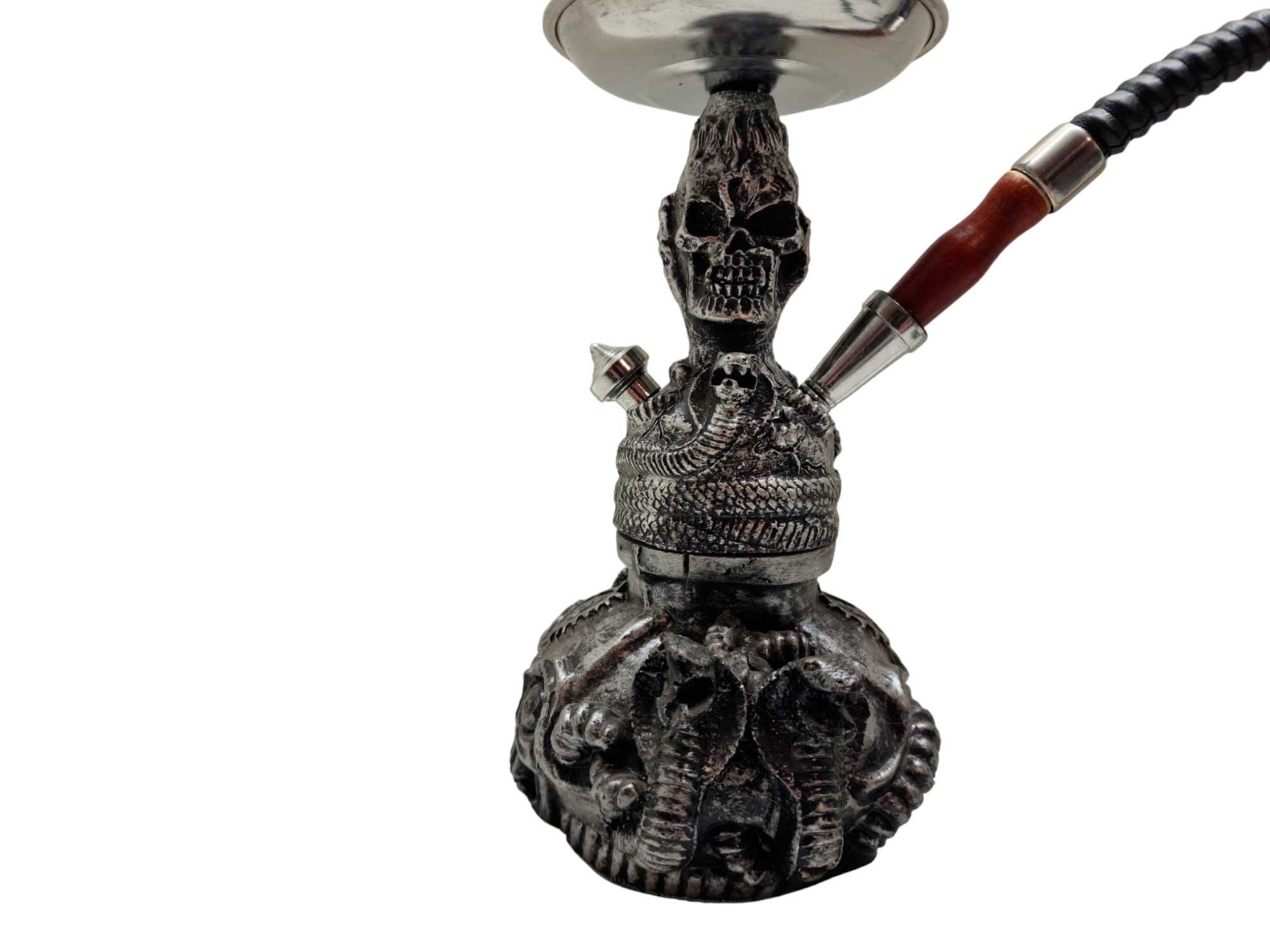 shisha fajka wodna motyw wąż i czaszka czarna