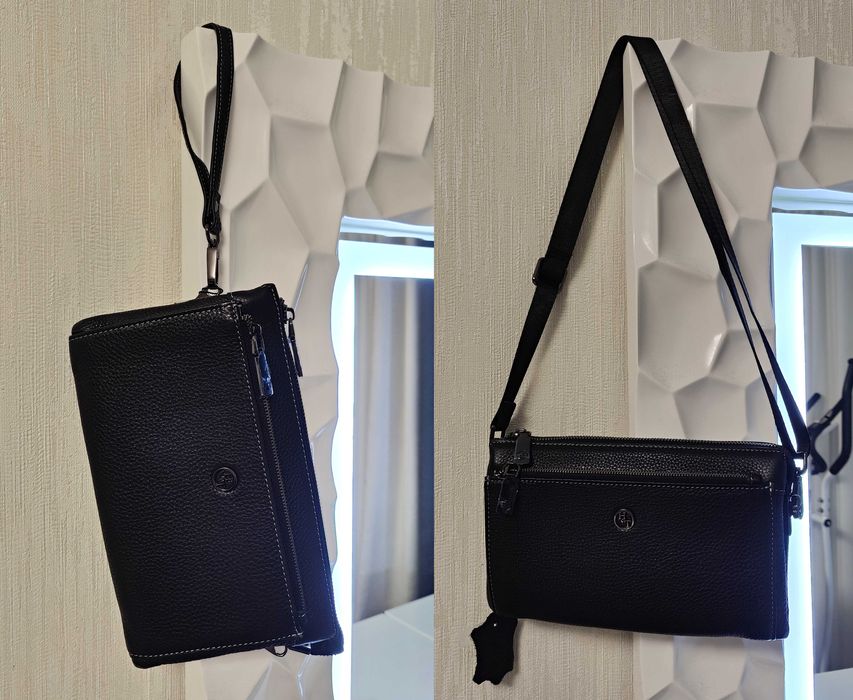 Стильная и вместительная мужская кожаная сумка-клатч HT Leather !