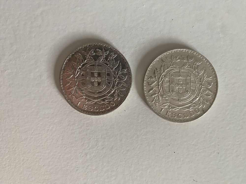 3 Pares de moedas de Prata. 1 escudo 1910, 1915 e 1916