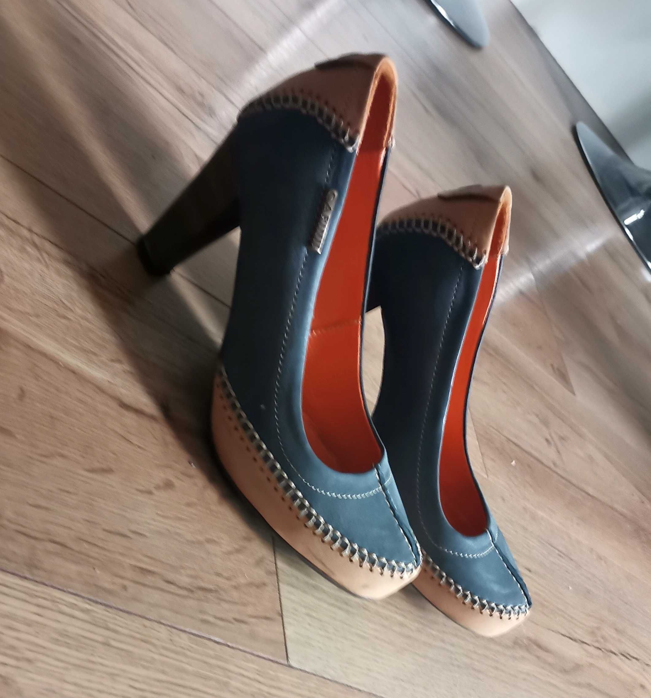 Buty na wysokim obcasie Carinii oryginalne #skóra naturalna