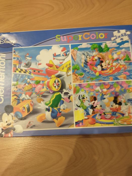 Zestaw puzzli Clementoni Disney Super Color 3 w 1.