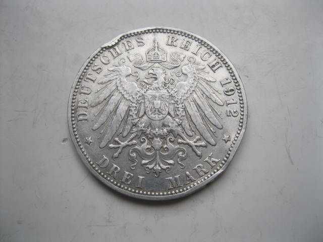 Продам  3 марки 1912 года  Гамбург. Серебро. Оригинал.