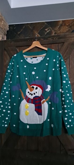swetr sweterek świąteczny zima święta bałwanek 42 xl
