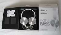 Słuchawki Sony MDR-XB450AP Białe płaski kabel mikrofon