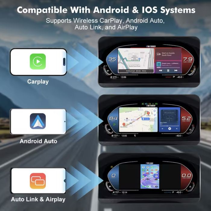 CarPlay Приборная панель Led BMW E series e70 e60 e90 Цифрова приборка