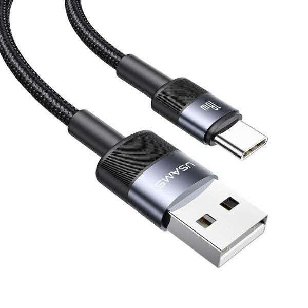 USAMS Kabel USB na USB-C 3A 1.2mFast Charging stalowy/tarnish