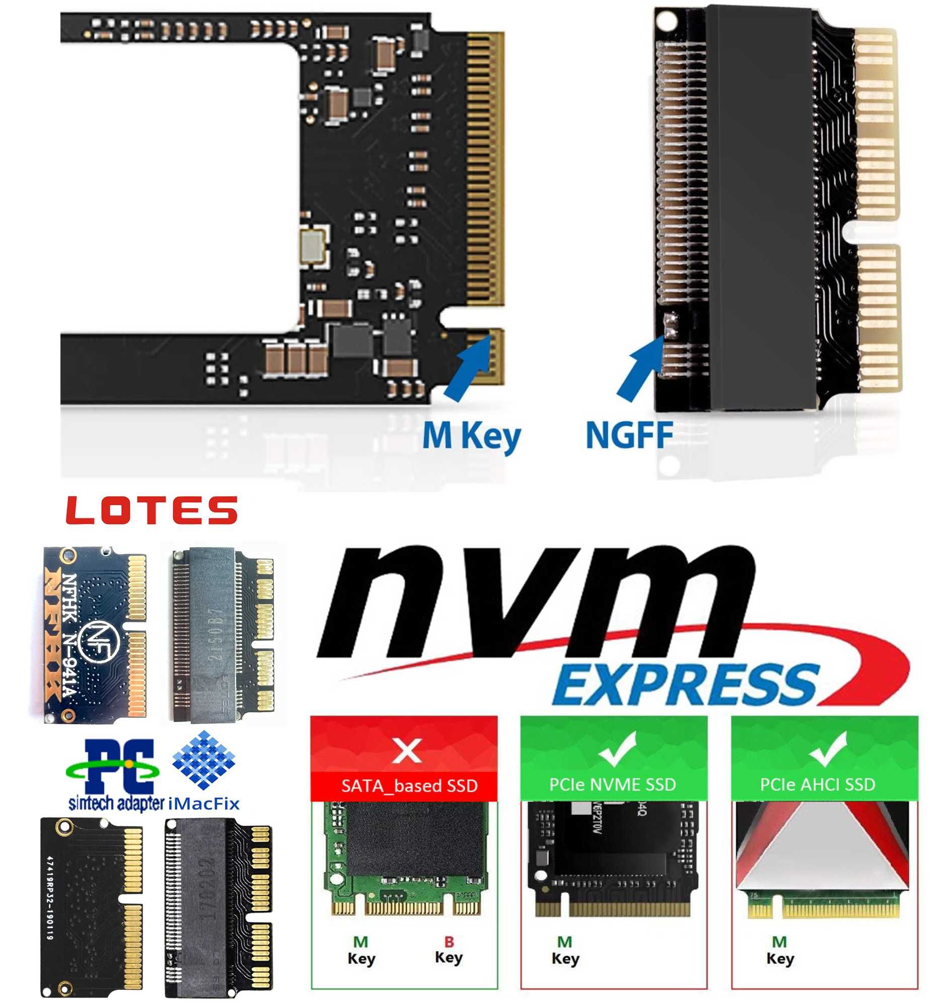 Адаптер переходник M.2 SSD NVME to Apple SSD Macbook, iMac 2013-2019