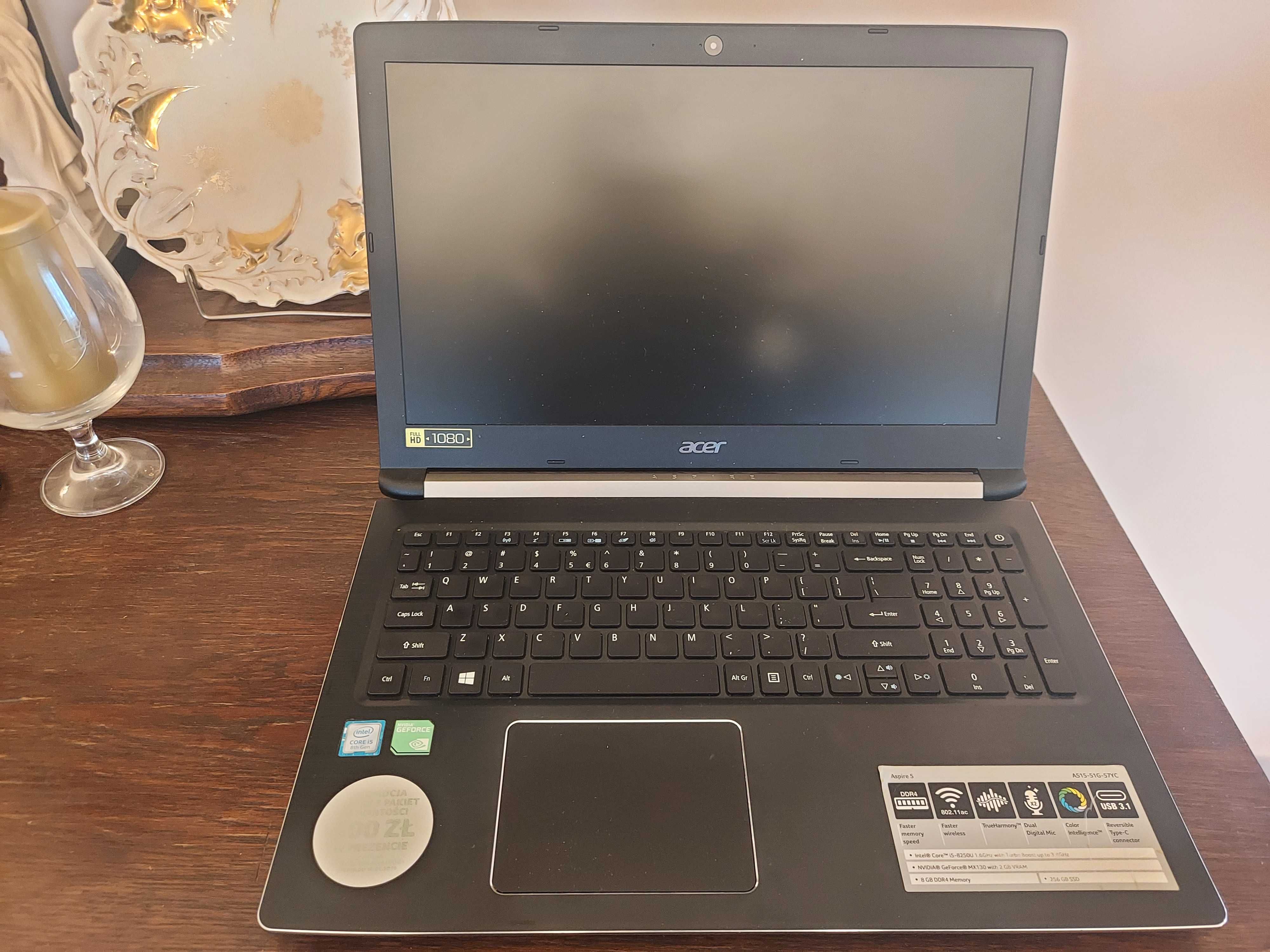 Laptop ACER Aspire A515 i5-8250U 256SSD 8GB RAM 15,6"FH Windows 11Home