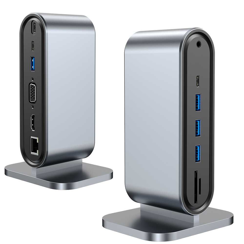 Rozgałęziacz HUB przejściówka USB-C 12w1 4xUSB HDMI SD VGA JACK LAN