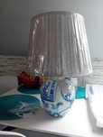 Lampa stojąca,  porcelana, abażur,  żarówka gratis