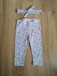 Leginsy w kwiatki + opaska H&M 74
