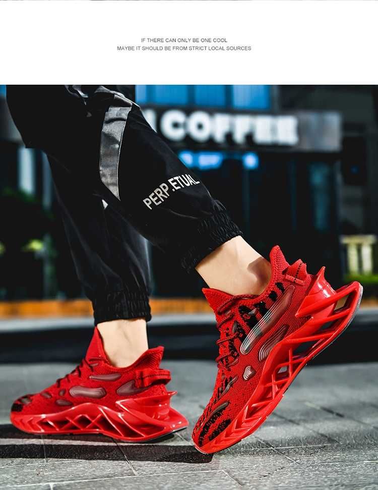 Super wygodne lekkie buty sportowe CZERWONE CZARNE