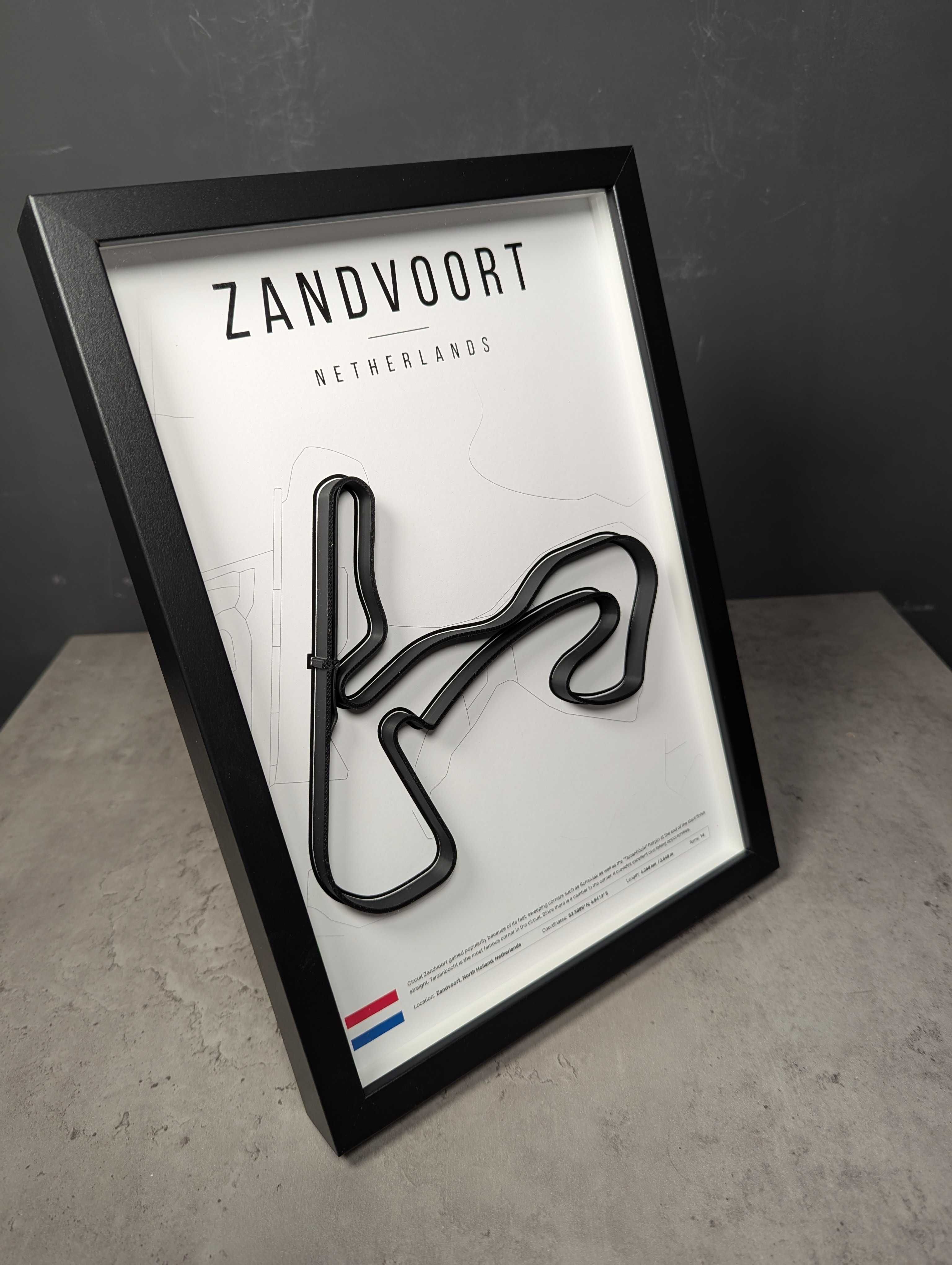 Об'ємна Рамка з 3D Трасою Zandvoort Зандворт 32x23x3 F1 Netherlands GP
