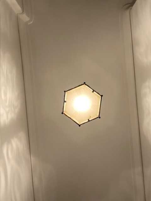 Conjunto de dois Candeeiros / Lanterna de teto com vidro opalino