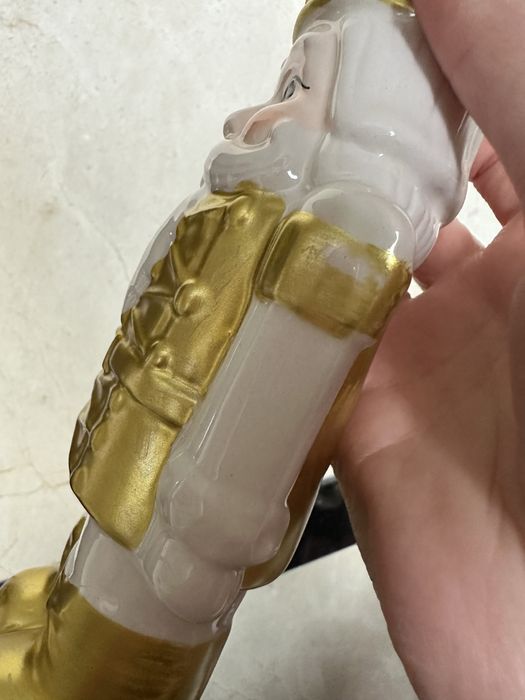 Złoty ceramiczny dziadek do orzechów glamour dozownik na mydło pudełko