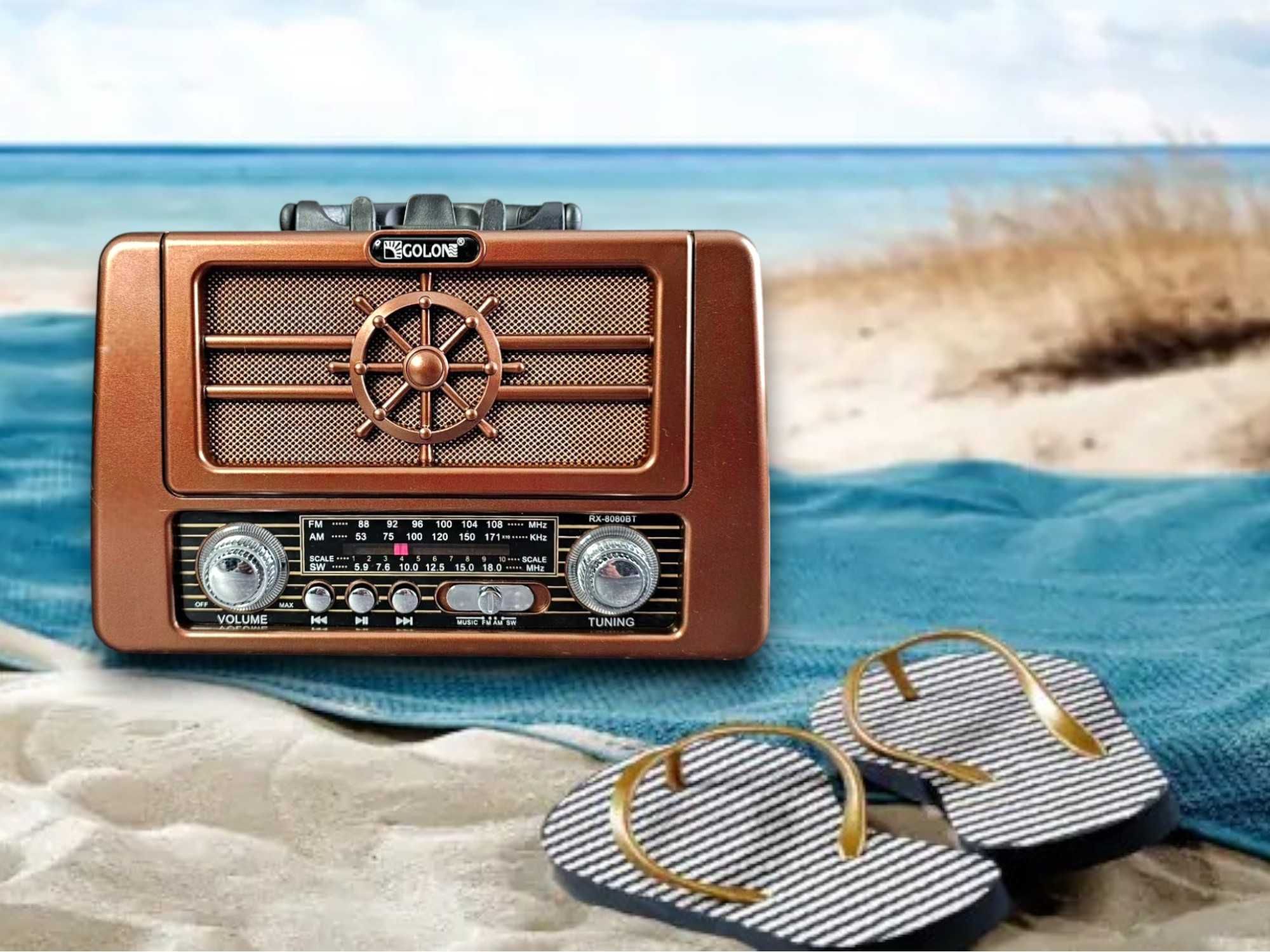Radio RETRO przenośne SOLARNE głośnik bluetooth akumulator usb