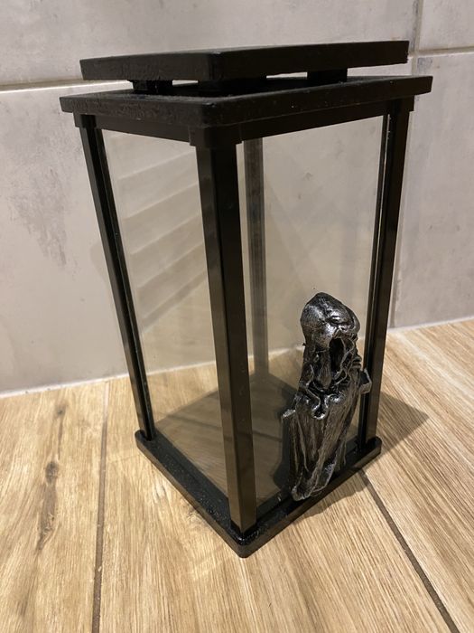 Znicz latarnia zeliwny masywny szklo