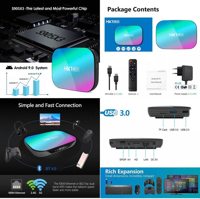 HK1 box 4/32 це VontarX3 Lan1Gig прошивка UgoosX3 та АndroidTV