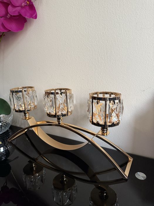 Swiecznik krysztalki diamenciki glamour jak home & you