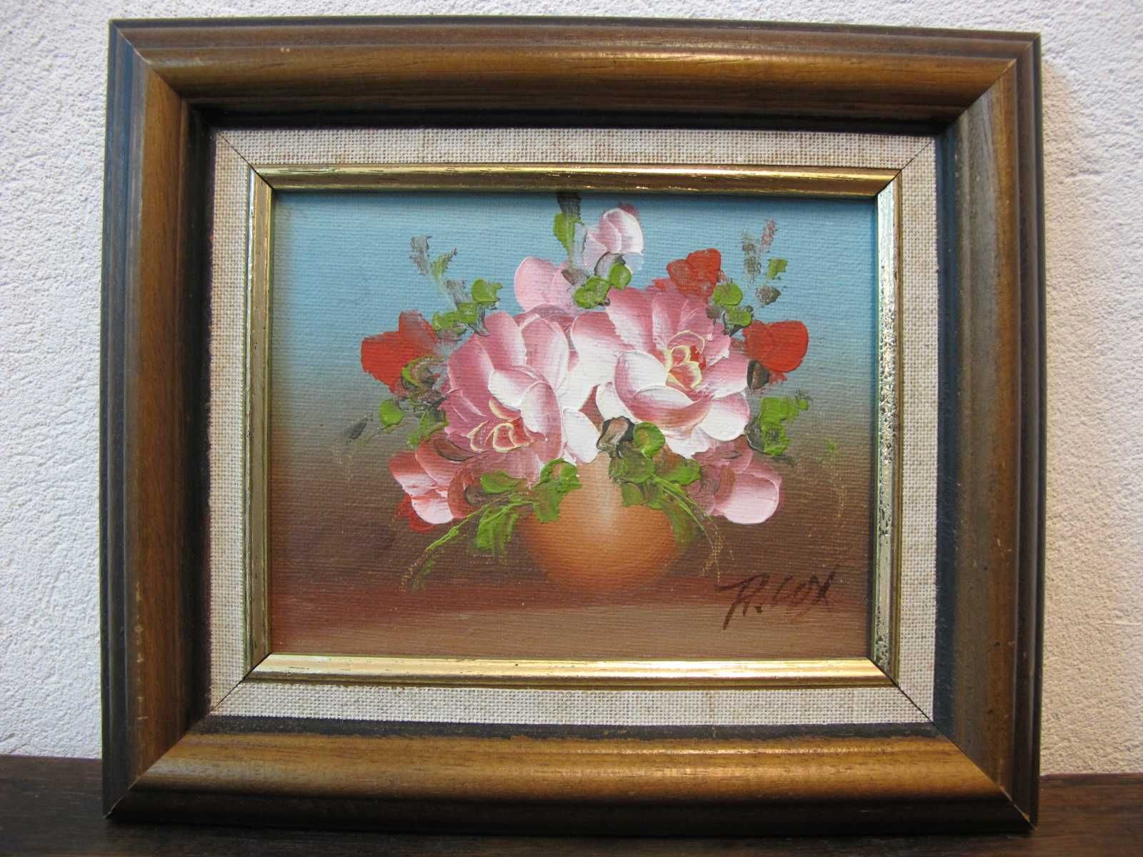 Robert Cox (1934), nieżyjący amerykański malarz obraz olejny kwiaty