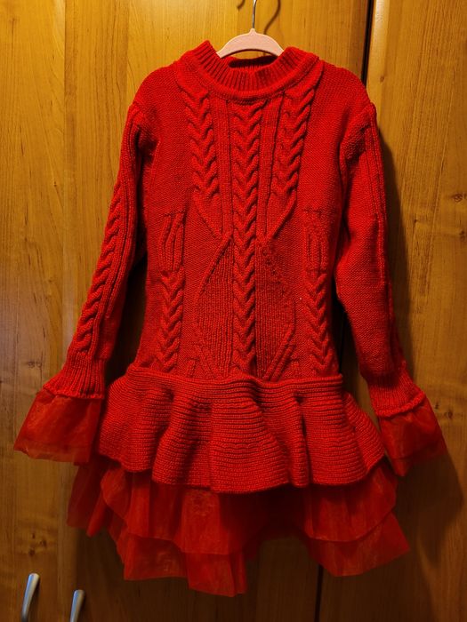 Sukienka świąteczna 110-116 jak sweterek