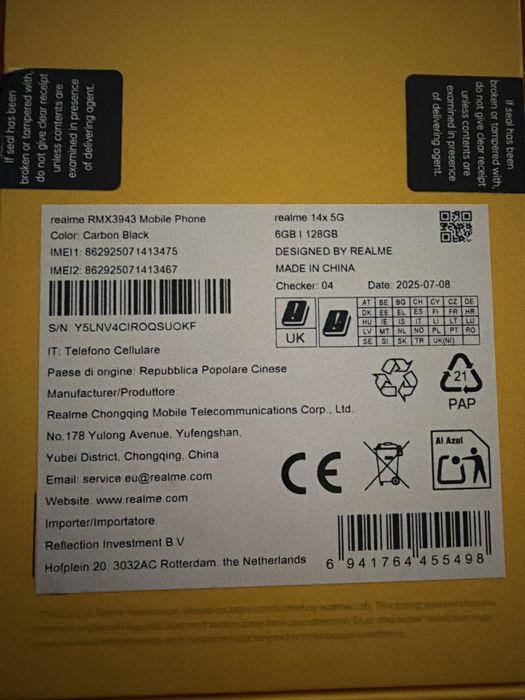 Telefon Realme 14x 5g nowy bez blokad